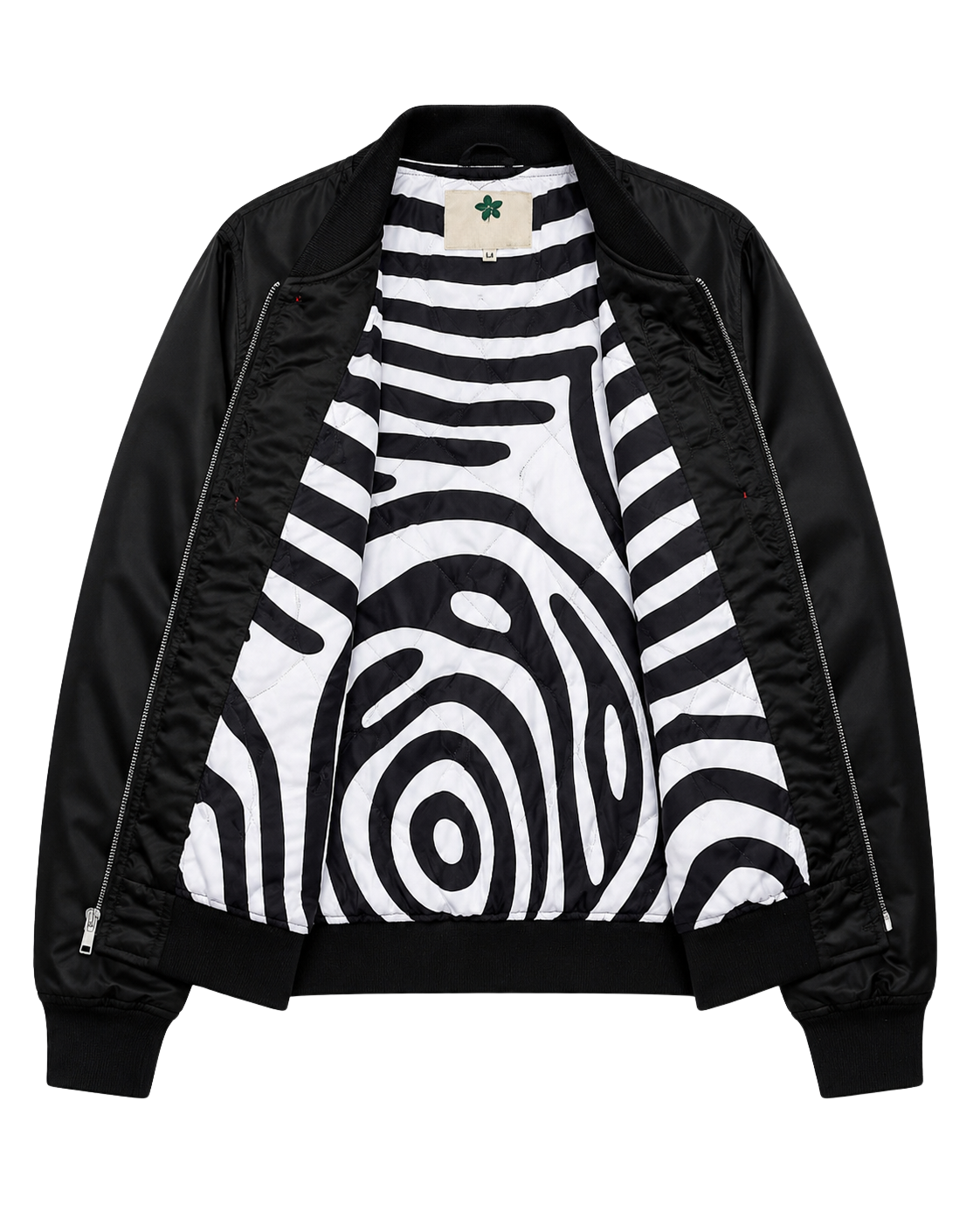 Tapes Patch Satin Bomber Jacket